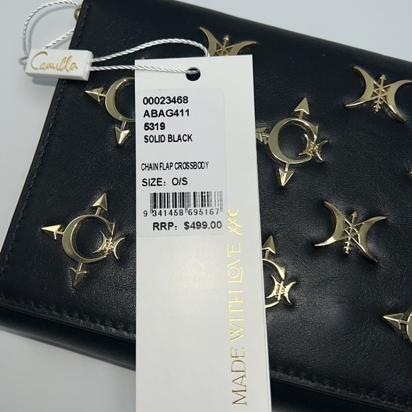 🖤💛NWT CAMILLA GOLD CHAIN FLAP CROSSBODY BAG IN SOLID BLACK WITH GOLD HARDWARE - Picture 16 of 16